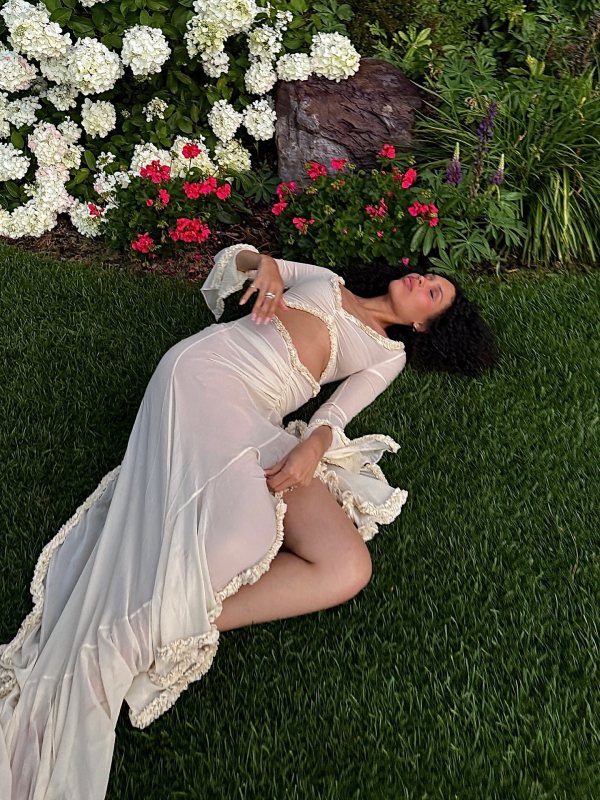 HELSA The Hilma Gown worn by Nara Smith | Nara Smith Outfits and Style