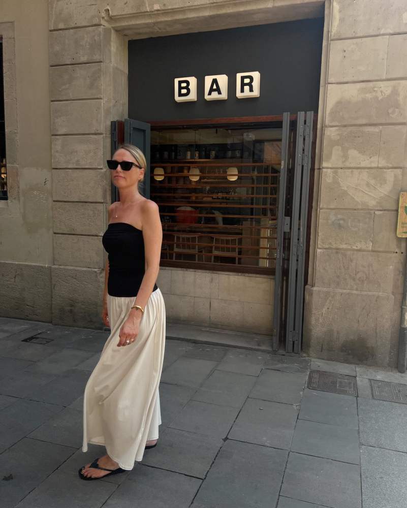 Saint Laurent SL 276 Mica cat-eye sunglasses, By Malene Birger Marciella Dress and By Malene Birger Ladina Leather Heart Sandals worn by Maria Kaas | makaas's closet