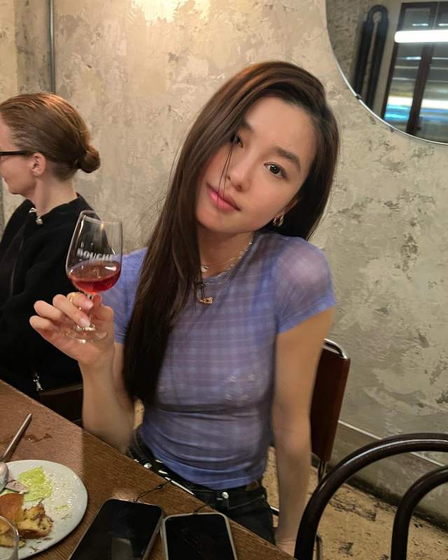 MIAOU Purple Mini Tee T-Shirt worn by Estelle 陈瑜 | chen_estelle's closet