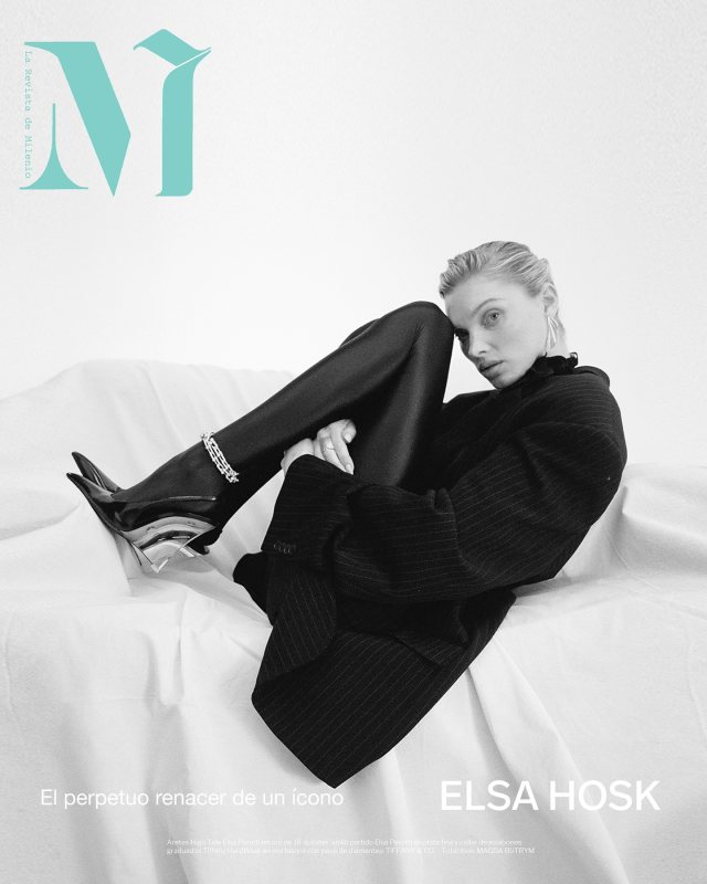 Saint Laurent Miller 110 patent leather slingback wedges worn by Elsa Hosk | Elsa Hosk Outfits and Style
