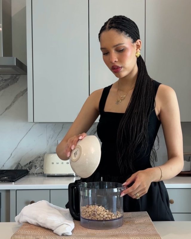 LEAU Bisou Bubble Knit Mini Dress worn by Nara Smith | naraaziza's closet