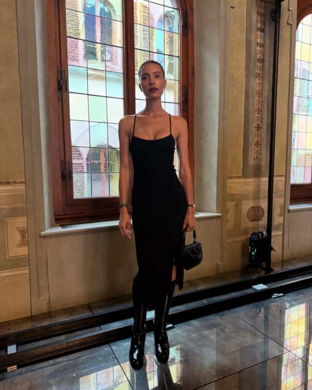 Gucci Silk dress with crystal Horsebit worn by TyLynn | TyLynn Outfits and Style