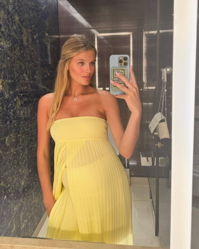 ALAIA Pleated bustier dress and ALAIA Pleated high-rise jersey straight pants worn by Madison Headrick Nahmad | madison.headrick's closet