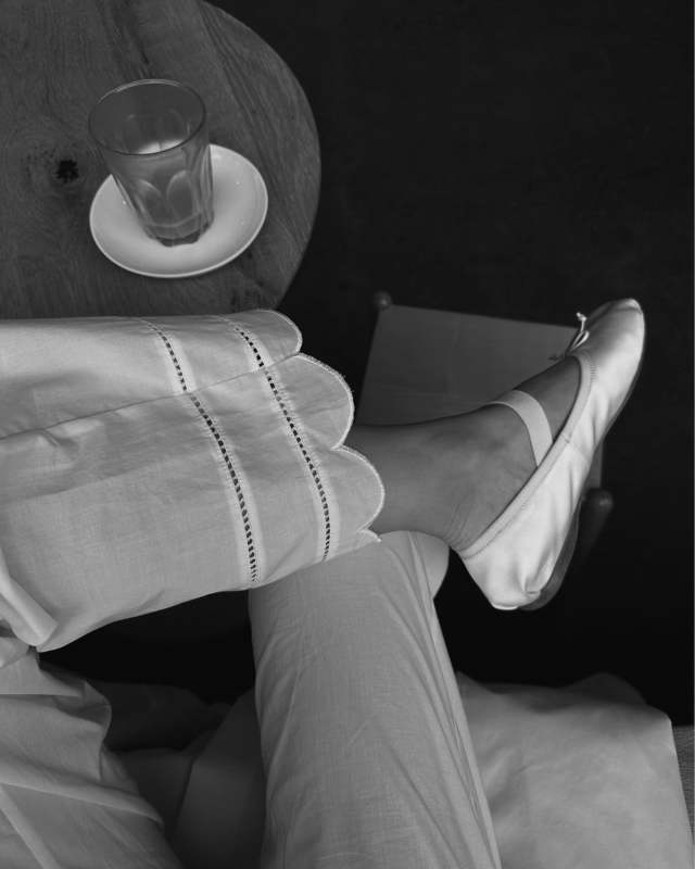 MIU MIU Satin ballerinas and The Garment Kirsten Pants worn by Şirin Haban | creativeecho's closet