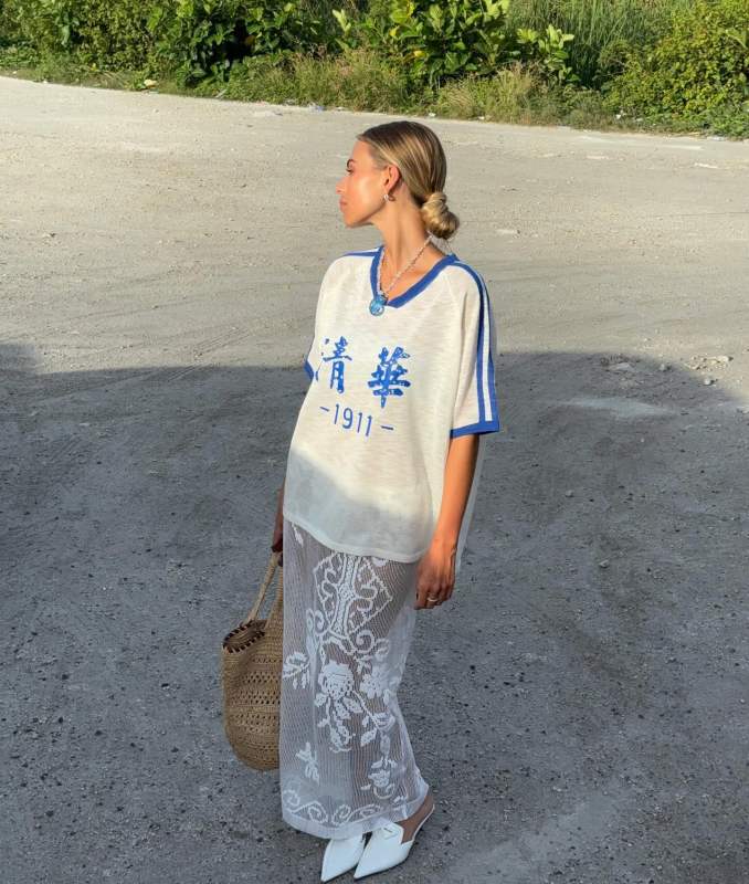 With Jean Saint Midi Skirt | White worn by Elin Warn | elinwarn's closet