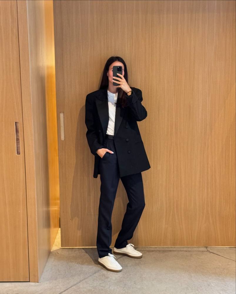 Loro Piana Tennis Walk suede-trimmed leather sneakers worn by Alex Rivière-Sieber | ariviere's closet