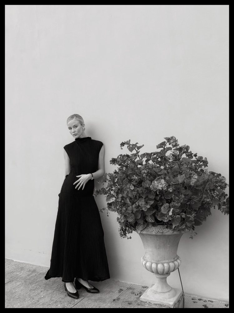 CAMILLA AND MARC Mavis Midi Dress in Black worn by Josefine Haaning Jensen | Josefine Haaning Jensen Outfits and Style