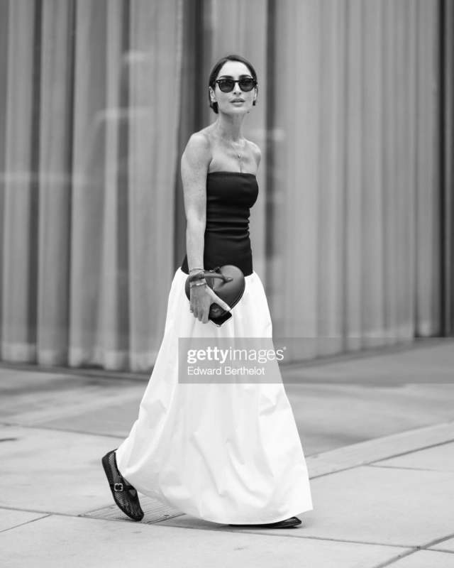 ALAIA Le Coeur Leather Clutch and ANNA QUAN AMYRA DRESS worn by Géraldine Boublil | erinoffduty's closet