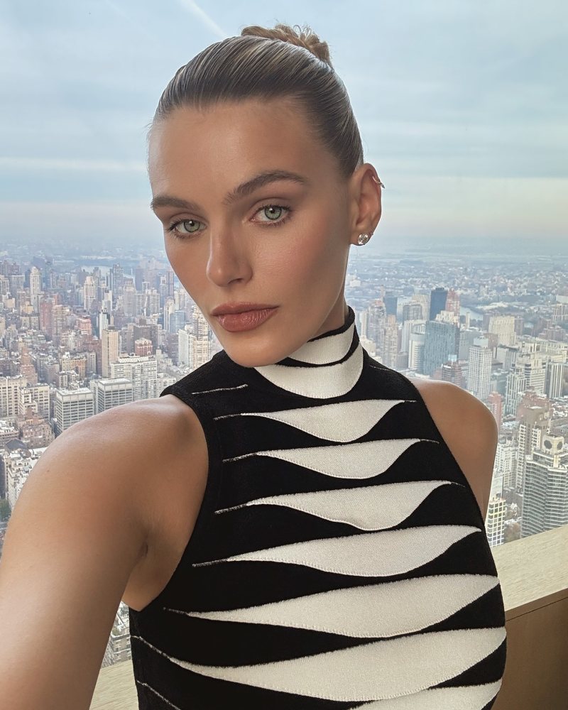 ALAIA Jacquard turtleneck midi dress worn by Madison Headrick Nahmad | madison.headrick's closet