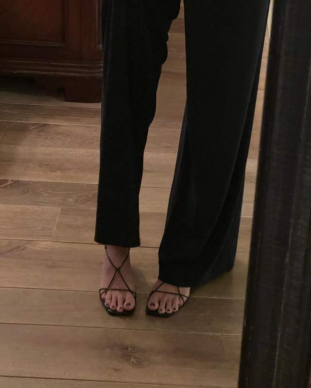 Toteme Heel leather sandals worn by Jen Ceballos | endlesslyloveclub's closet