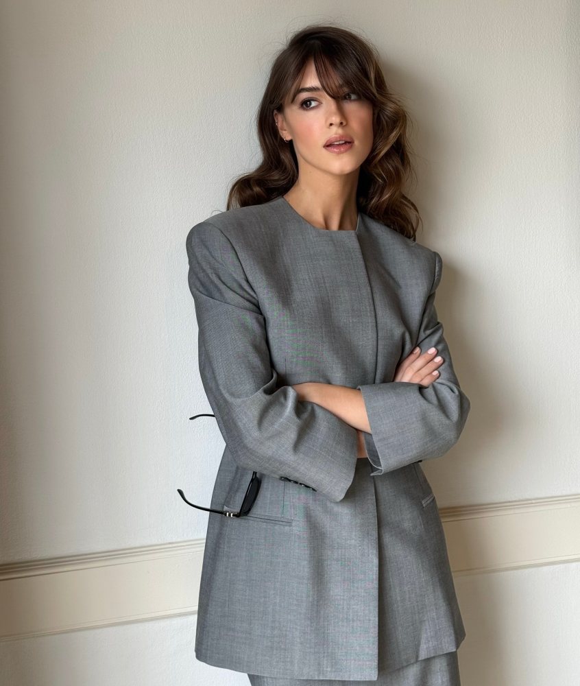 Gucci Hailey Rectangular Sunglasses Havana-Havana-Brow and Calvin Klein Blazer worn by Daisy Edgar-Jones | Daisy Edgar-Jones Outfits and Style