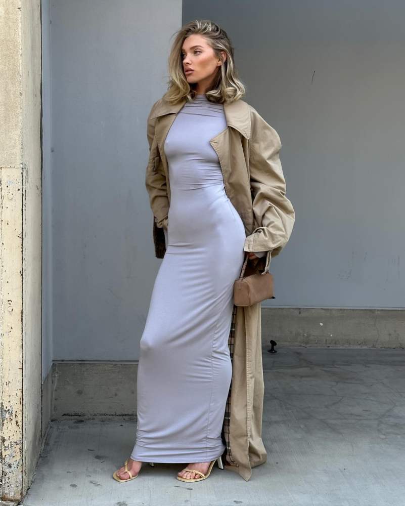Like butter @helsastudio jersey backless gown 🧈