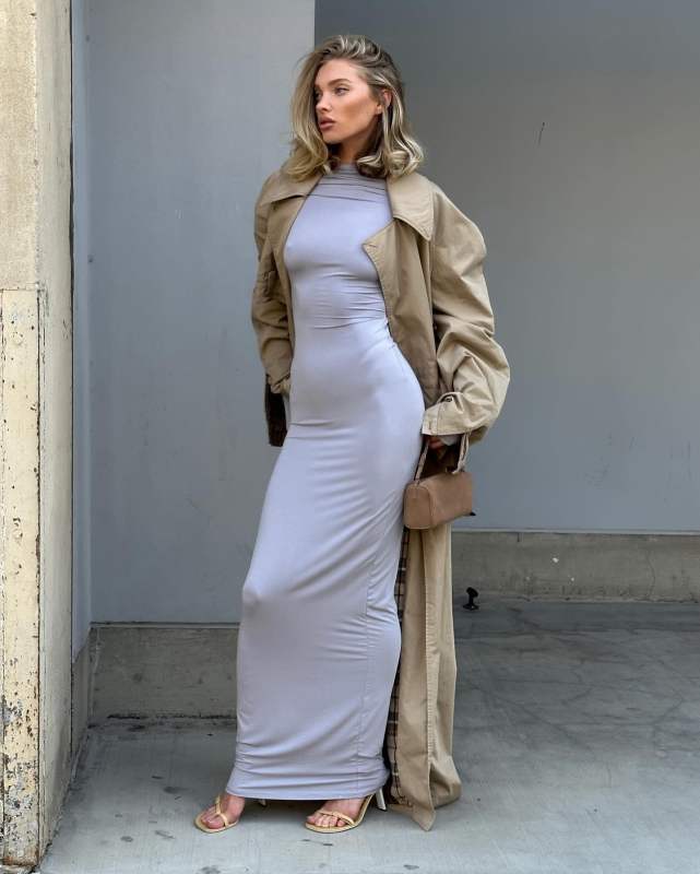 Like butter @helsastudio jersey backless gown 🧈