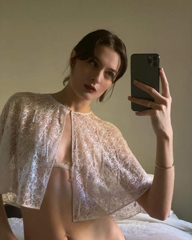 CHANEL Embroidered Lace Cape as seen on Christie Tyler @christietyler