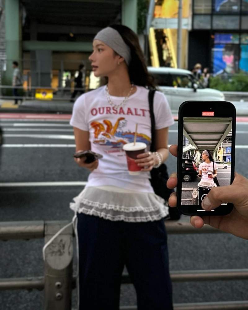 OURSAALTY Swimmer Rib T-Shirt worn by 혜정 | hyejxong__'s closet