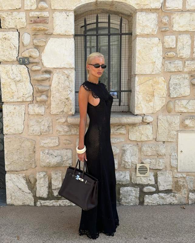 The Garment Esmeralda Long Dress and HERMES Birkin Bag worn by Lovisa Worge | lovisaworge's closet