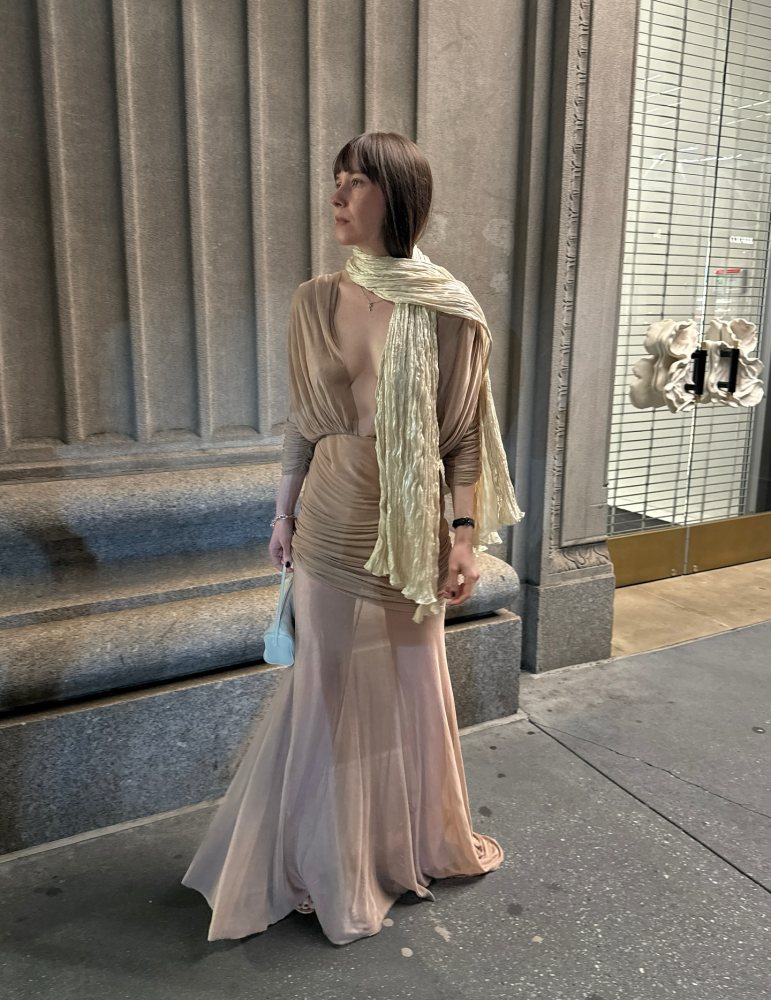 TOVE Devi semi-sheer maxi dress worn by Carina Cornelia Nicklas | Carina Cornelia Nicklas Outfits and Style