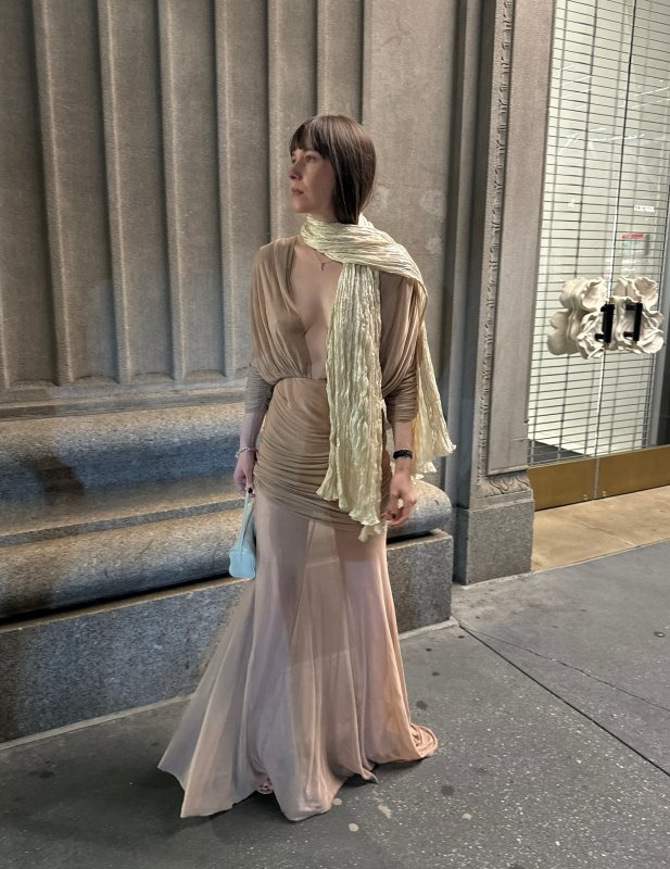 TOVE Devi semi-sheer maxi dress worn by Carina Cornelia Nicklas | Carina Cornelia Nicklas Outfits and Style