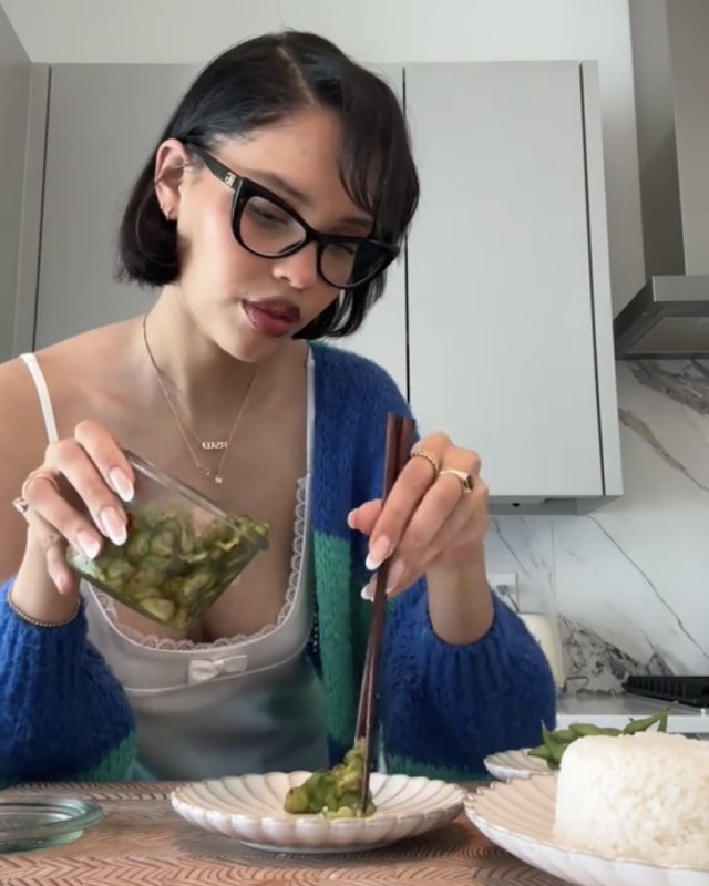 Villa Amour Vintage The Perfect Slip Dress and Dolce & Gabbana DG3354 Eyeglasses worn by Nara Smith | naraaziza's closet