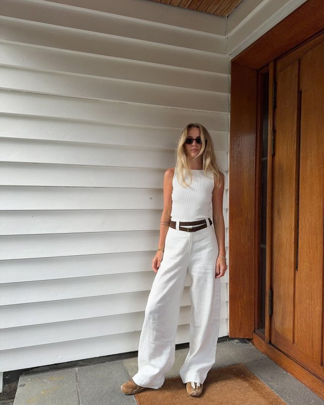 Toteme Suede & Leather Wrap Belt and MIU MIU New Balance X Miu Miu 530 SL suede sneakers worn by Annijor | annijor's closet