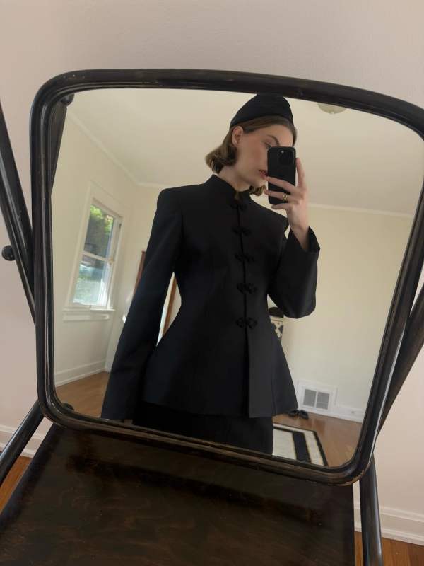 ROHE Wool and silk-blend twill jacket worn by Christie Tyler | Christie Tyler Outfits and Style