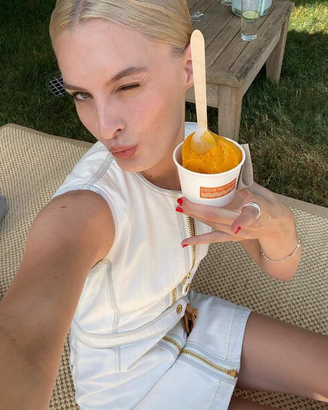 LOUIS VUITTON Bleached Denim Zip-Up Dress worn by Christie Tyler | christietyler