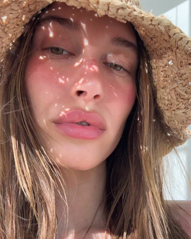 rhode pocket blush - plum - cool purple berry worn by Hailey Bieber | Hailey Bieber Outfits and Style