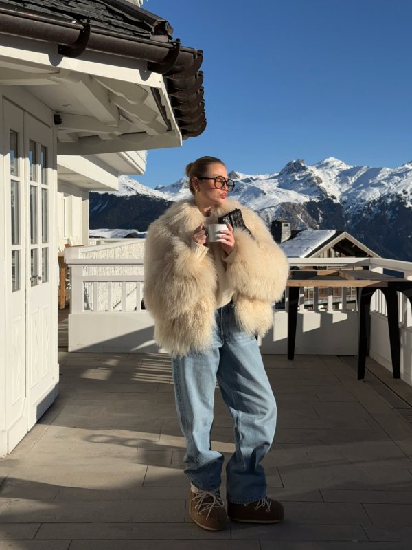 DUCIE London Rochelle Shearling Coat worn by Marine Diet | Marine Diet Outfit and Style