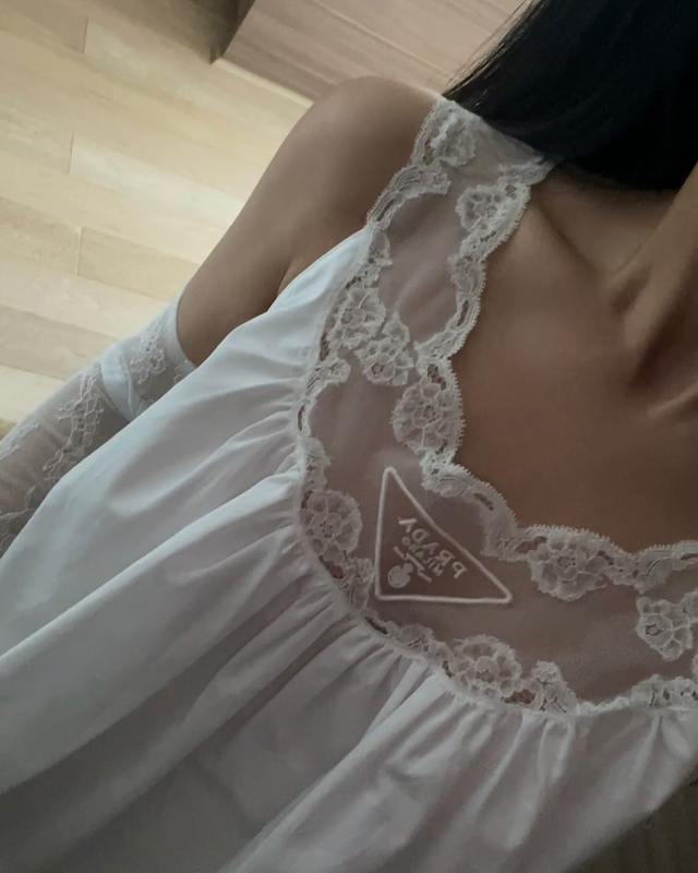 PRADA Embroidered cotton poplin minidress worn by wwwwwzwwwwww | wwwwwzwwwwww's closet