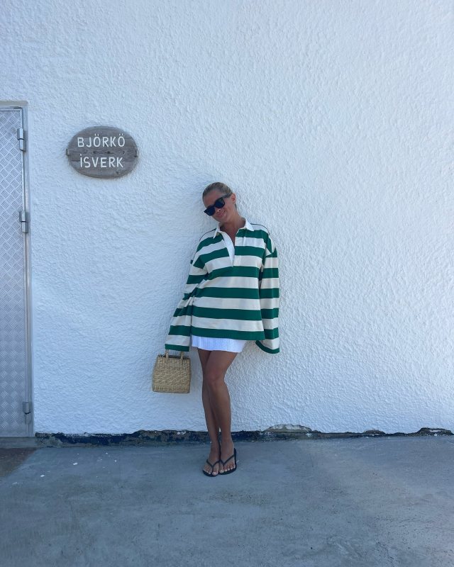 Helsa Oversized Rugby Shirt worn by MATILDA DJERF | matildadjerf's closet