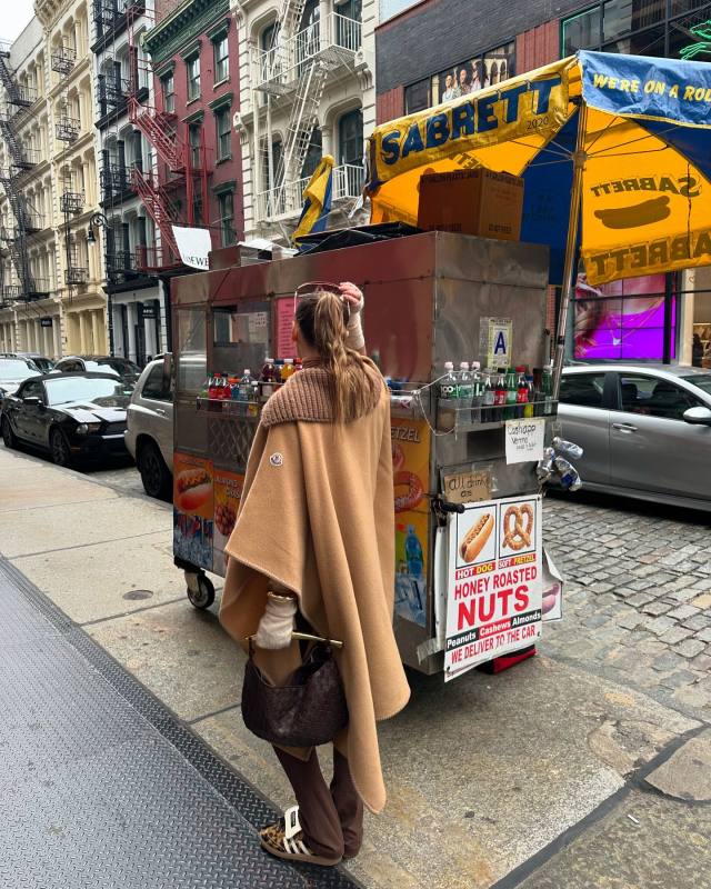 Bottega Veneta Sardine Bag and Moncler Wool Cape worn by Carla Ginola | carla_ginola's closet