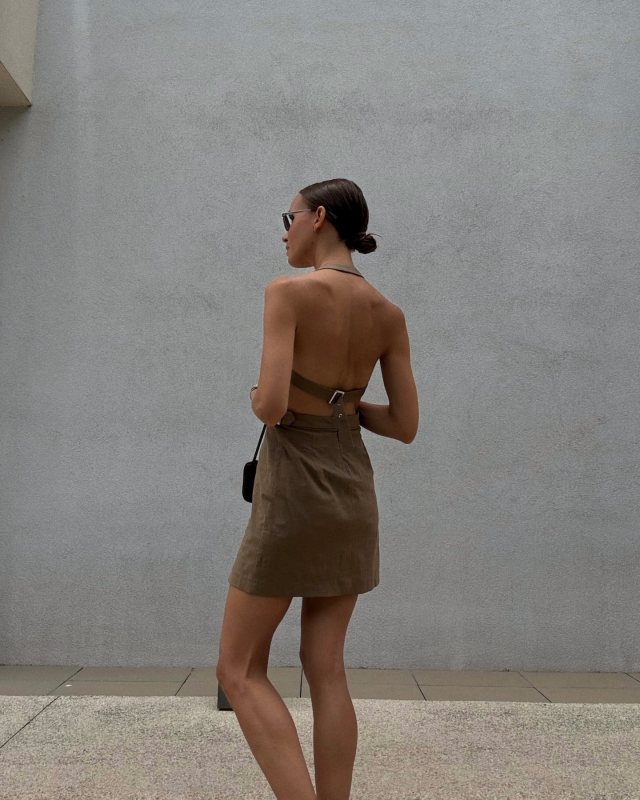 ZARA BUCKLED MINI DRESS worn by Ksenia @wustova