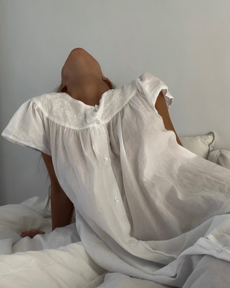 ZARA EMBROIDERED NIGHTGOWN worn by Josefine Haaning Jensen | josefinehj's closet