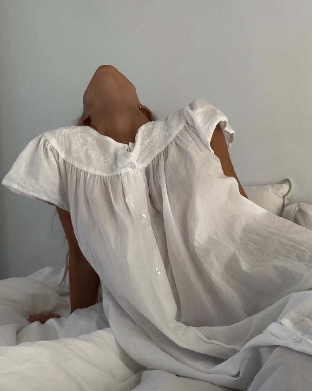 ZARA EMBROIDERED NIGHTGOWN worn by Josefine Haaning Jensen | josefinehj's closet