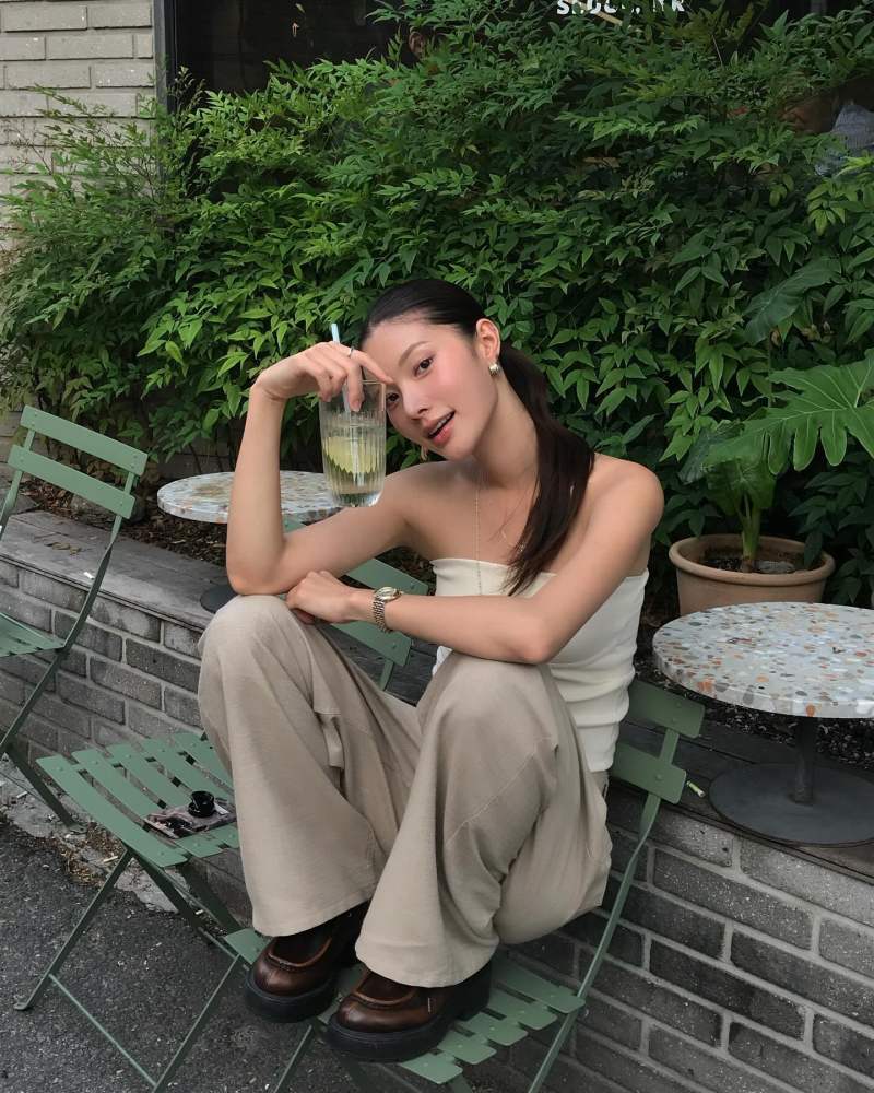 MIU MIU Laced fumé leather shoes as seen on 혜정 @hyejxong__