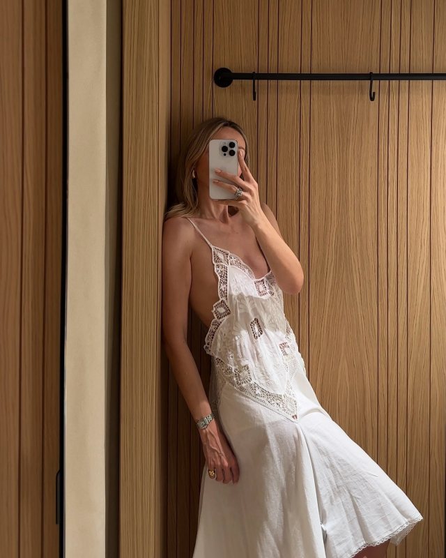 MANGO Asymmetrical dress with embroidered panels worn by Ida Héritier | idaheritier's closet
