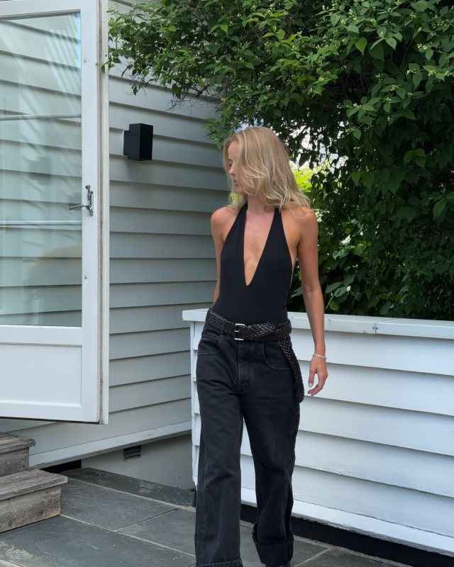 ZARA POLYAMIDE HALTER BODYSUIT and ANN DEMEULEMEESTER jeans worn by annijor | annijor's closet