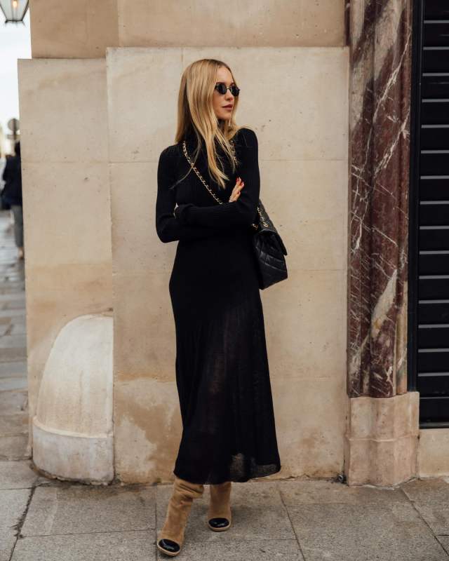 CHANEL Wool Dress and CHANEL Thigh Boots worn by Pernille Teisbaek | pernilleteisbaek's closet