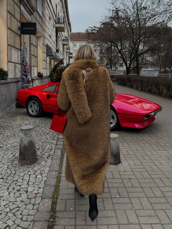 LEBRAND Faux Fur Maxi Coat - Ginny and LEBRAND Faux Fur Stole - Gia worn by Ida Héritier | Ida Héritier Outfits and Style