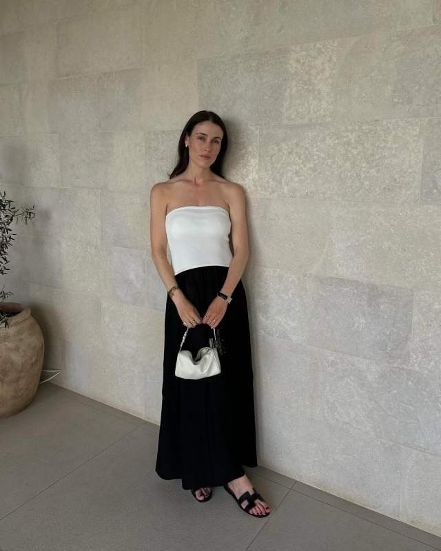 Solid & Striped The Sasha Dress and THE ROW 90'S Bag worn by Annabel Rosendahl | annabelrosendahl's closet