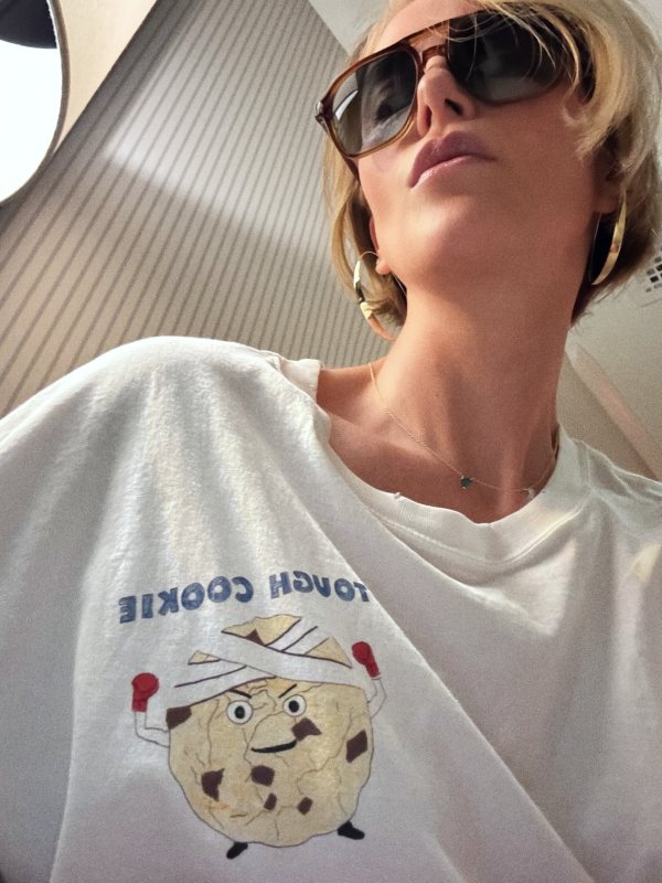 Unfortunate Portrait Tough Cookie Women's T-Shirt worn by Charlize Theron | Charlize Theron Outfits and Style