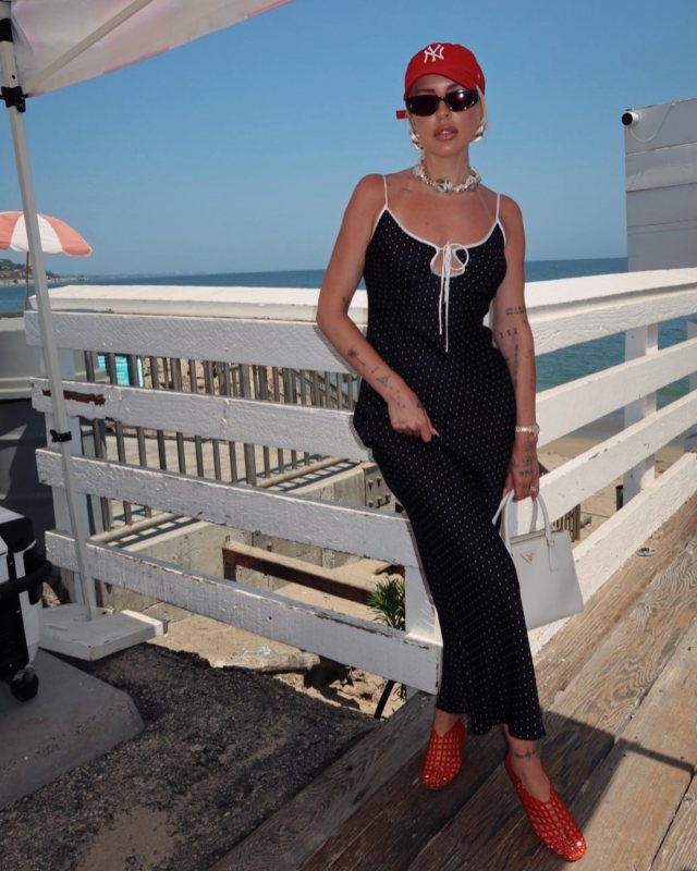 RUMORED Daytona Maxi Dress and The Row Mara fishnet PVC ballet flats worn by Maeve Reilly | stylememaeve's closet