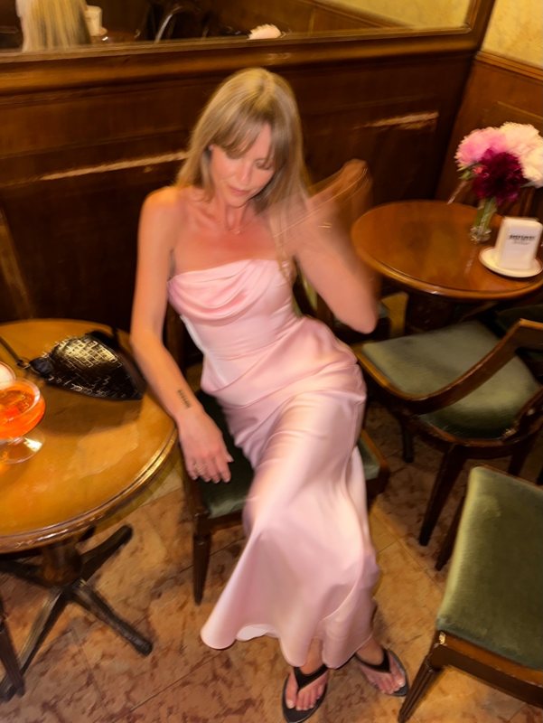 ROTATE BIRGER CHRISTENSEN corsage strapless maxi dress worn by Jeanette | Jeanette Outfits and Style