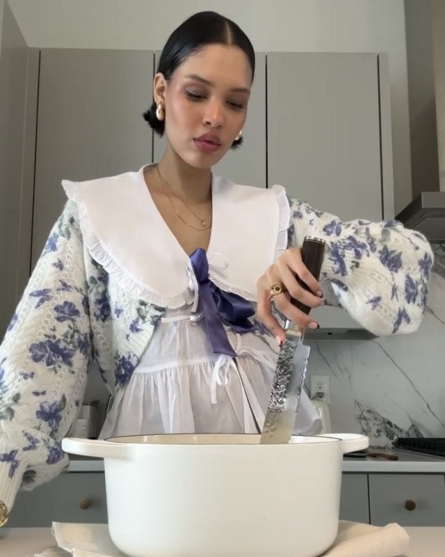 MAJORELLE Luan Cardigan worn by Nara | naraaziza's closet