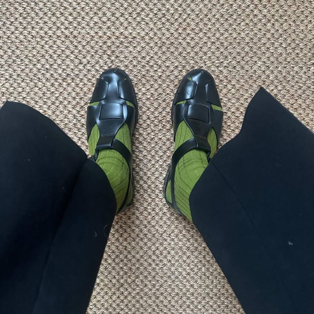 Hereu Pesca cut-out leather sandals worn by Alexa Chung | alexachung's closet