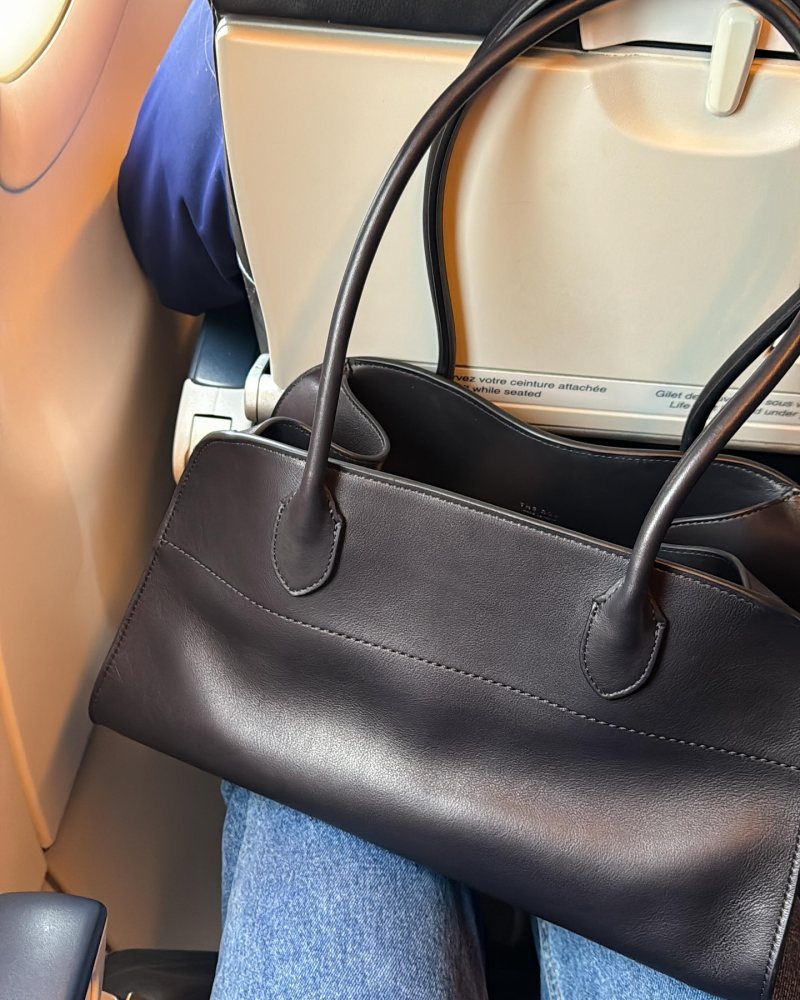 The Row Margaux Shoulder 12 Bag in Leather worn by Xenia Adonts | xeniaadonts's closet