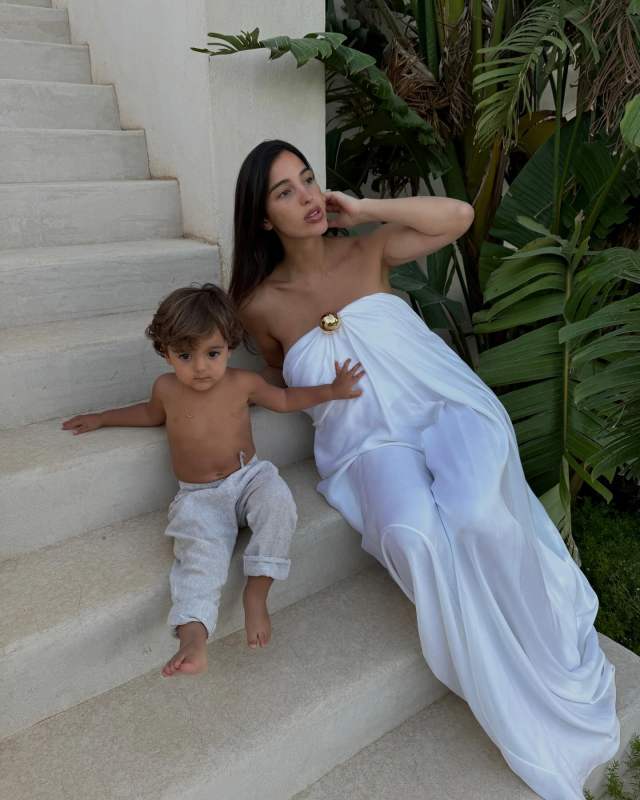 LOEWE Strapless embellished silk-satin maxi dress as seen on bettinalooney