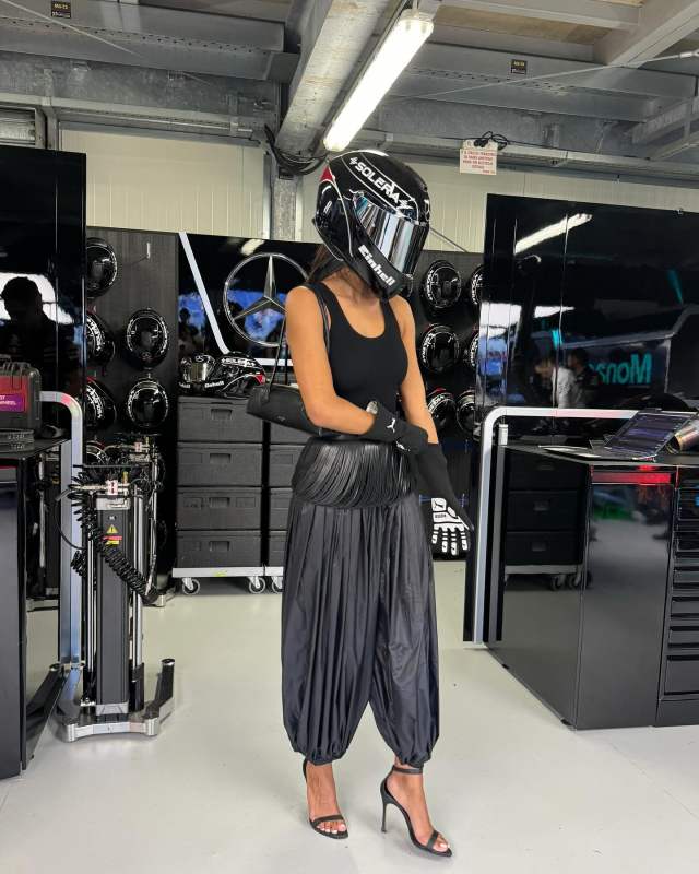 ALAIA Teckel Small leather shoulder bag, ALAIA Low-rise balloon pants and ALAIA Open Fringe Leather Skirt Belt worn by Tina Kunakey | tinakunakey's closet