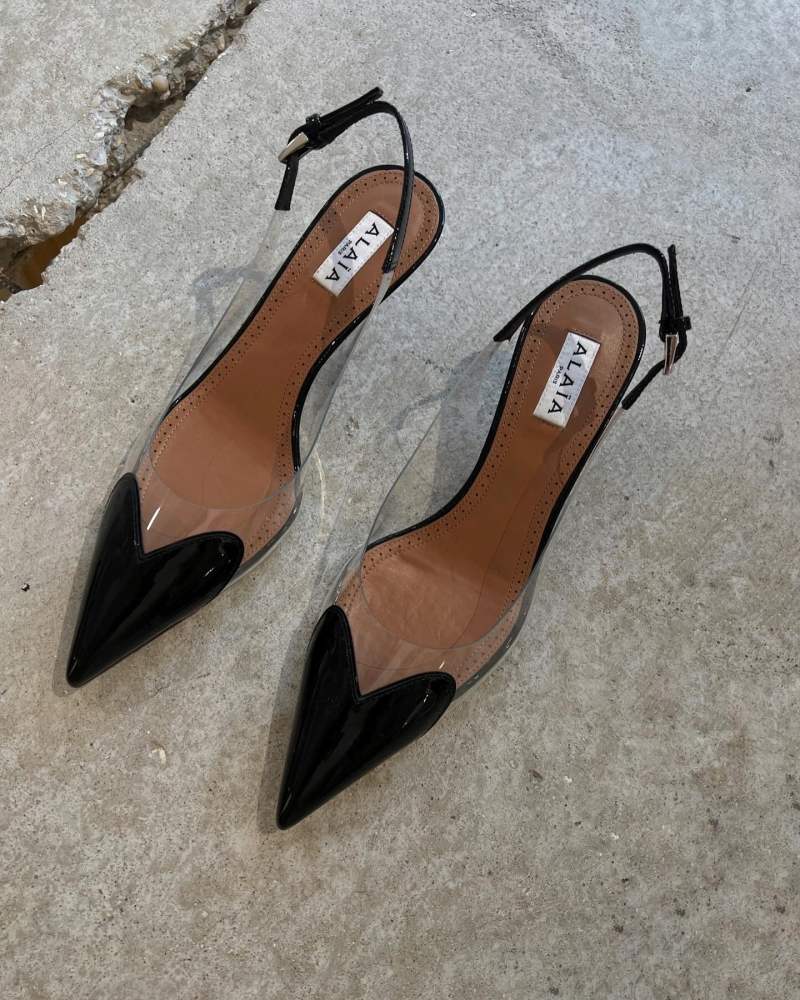 ALAIA Love Heart Kitten Heel Slingback Pump shared by Maria Kaas | makaas's closet