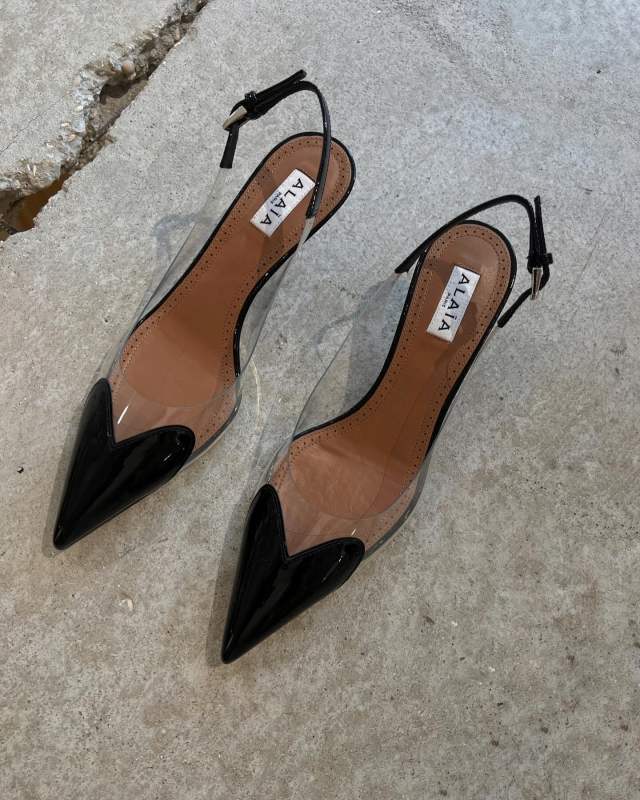 ALAIA Love Heart Kitten Heel Slingback Pump shared by Maria Kaas | makaas's closet